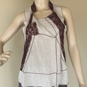 Anthropologie brown lace top